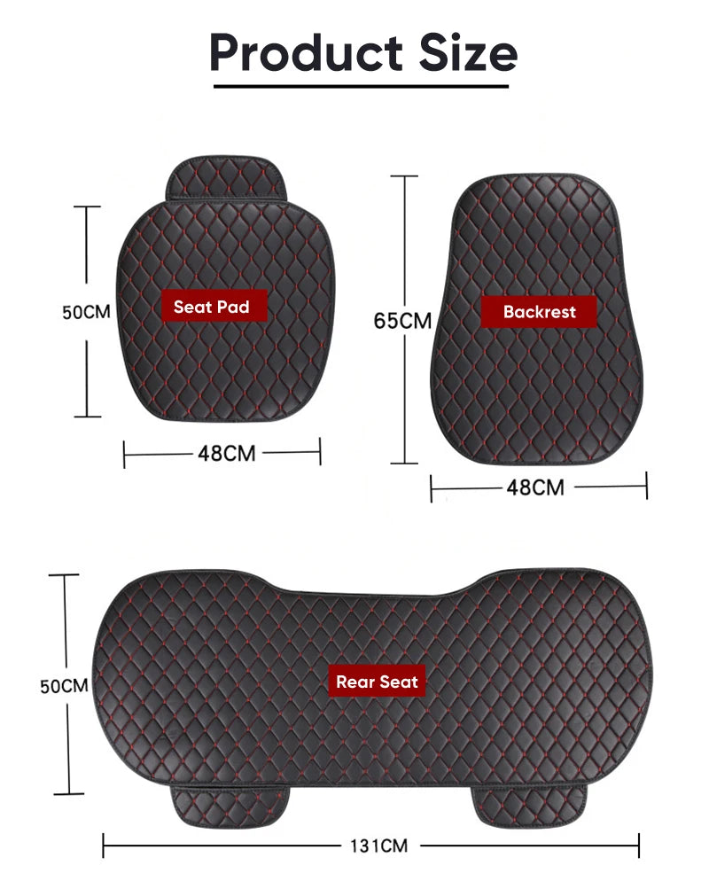 PU Leather Car Seat Cover Seat Back Cushion Minimalism Seat Cushion Universal Wear-resistant and Durable Four Seasons Pad Mat