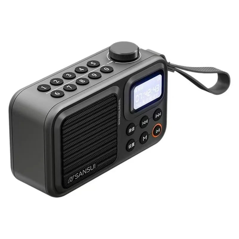 SANSUI F37 portable wireless Bluetooth speaker lyrics display subwoofer radio alarm clock timed shutdown digital song request