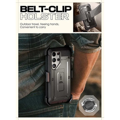 For Samsung Galaxy S24 Ultra Case 2024 UB Pro Full-Body Dual Layer Rugged Belt-Clip Case with Built-in Screen Protector