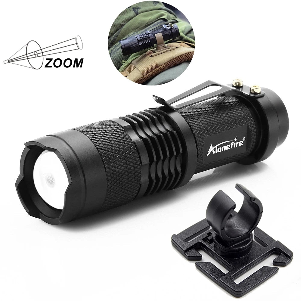 SK68 LED Flashlight With 360 Degree Swivel Clip