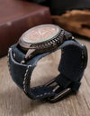 Men Watches Luxury Big Dial Quartz Lovers Watch Wide Genuine Leather Punk Bracelet Sport Wristwatch
