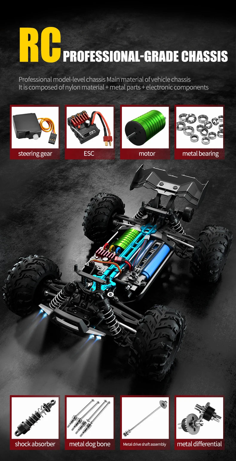 1 to 16 Scale 4WD Brushless High Speed Remote Control Racing Car