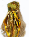 Retro Women Silk Scarf Bandanna Fashion Bohemian Pattern Square Hijab Lady Wrap Headband foulard muffler