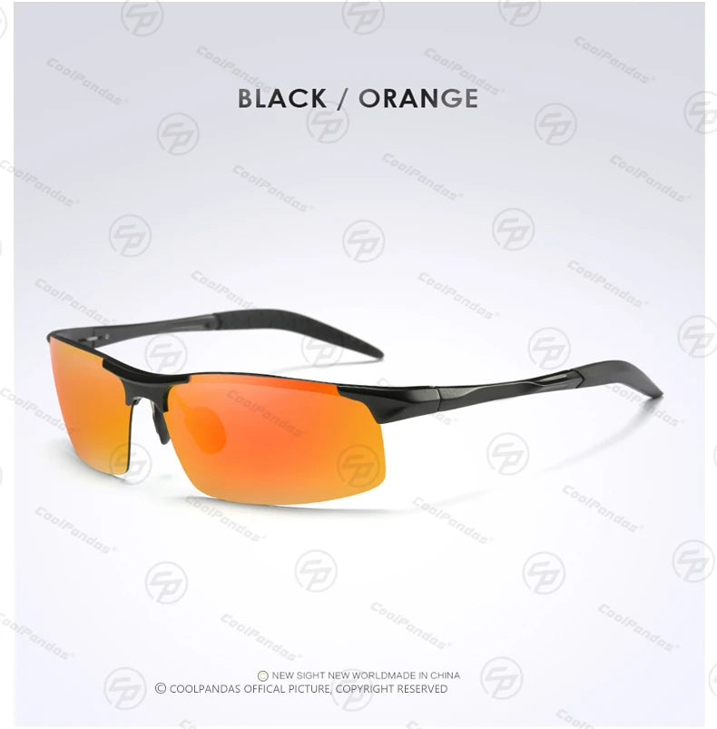 Aluminum Polarized Sunglasses UV400 Anti-Glare Driving Glasses Outdoor Rectangle Shades for Men