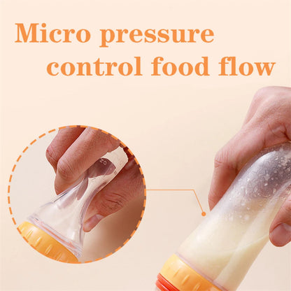 Silicone Squeezing Feeding Bottle Newborn Baby rice cereal Training Rice Spoon Infant Cerea Food Supplement Feeder Portabl 90ml