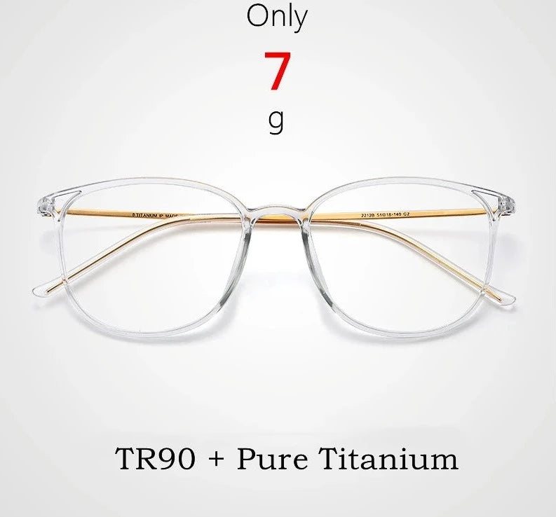 Ultra-light Fashion TR90 Eyeglasses Men Retro Round Pure Titanium Optical Prescription Glasses Frame Women 2212B