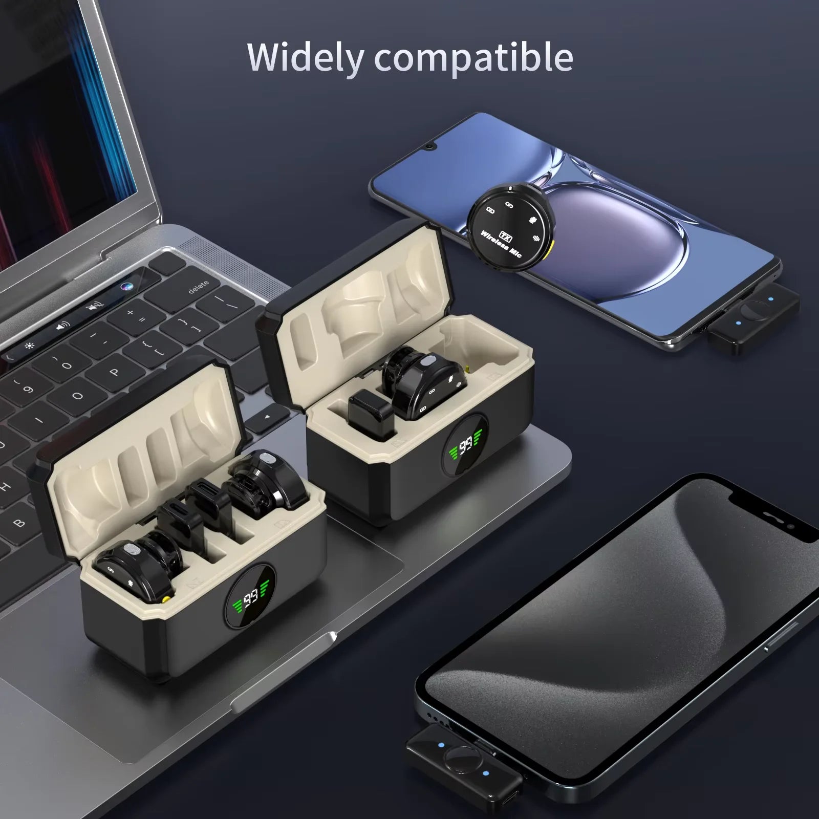 wireless lavalier microphone portable microphone suitable for iPhone, Android, mobile live streaming, game recording