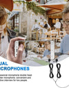 Microphone Dual Head Lavalier Lapel Condensador Microfone Mic with 6 Meters Cable Compatible with Type-C Interface