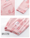 Women’s Winter 100% Cotton Pajama Set – Loose Fit, Turn-Down Collar, Long Sleeves, Cute Pink
