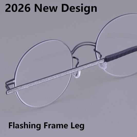 Vintage Round Screwless Titanium Eyeglasses Frame