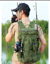 Large Capacity Fishing Gear Storage Backpack Fishing Bag Wet Dry Separation Splash-proof LUYA Bag Hiking Fishing Camping Packs