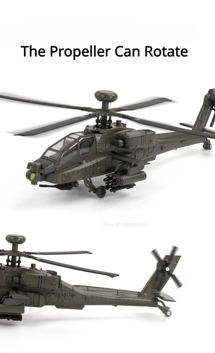 1:32 AH-64 Apache Helicopter Diecast Model Toy