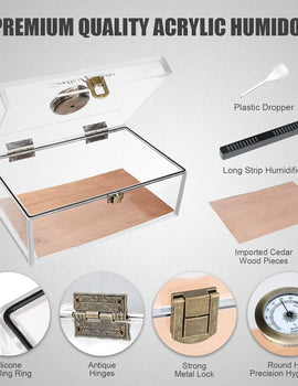 Cigar Case Humidors Acrylic Cigar Box Hygrometer Humidifier Hold 20 Cigars Include Cigar Cutters Cigar Punch Accessories