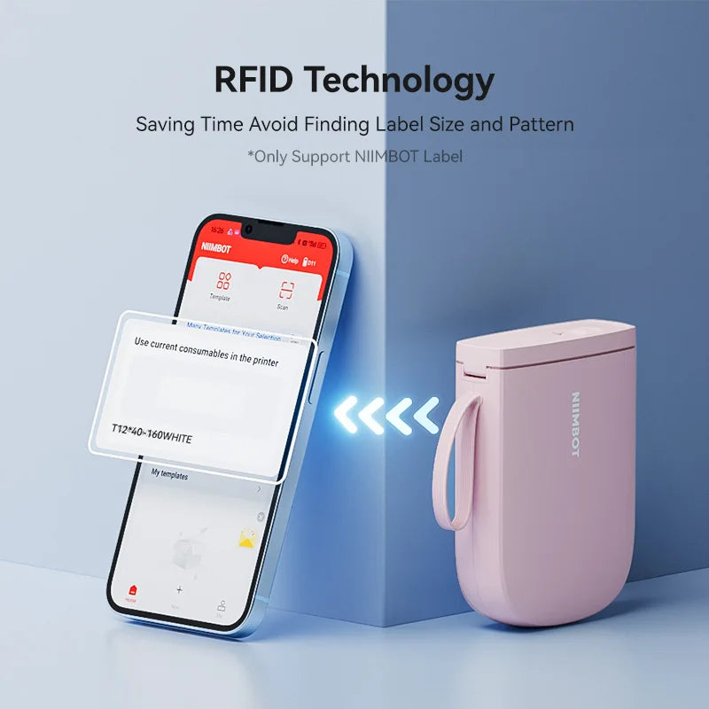 D11 Mini Thermal Label Printer 300DPI, Bluetooth Wireless Inkless Sticker Maker, Portable Label Printer for Android & iOS