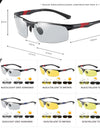 Aluminum Frame Polarized Sunglasses for Men Photochromic Day and Night Vision Driving Glasses