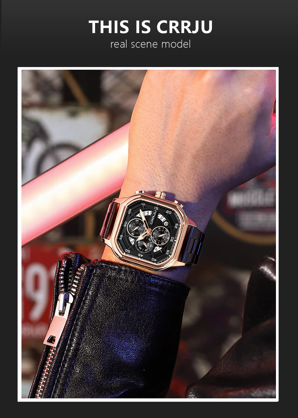 Men Watch Stainless Steel Chronograph Watches for Men Luxury Waterproof Date Analog Quartz Business Clock