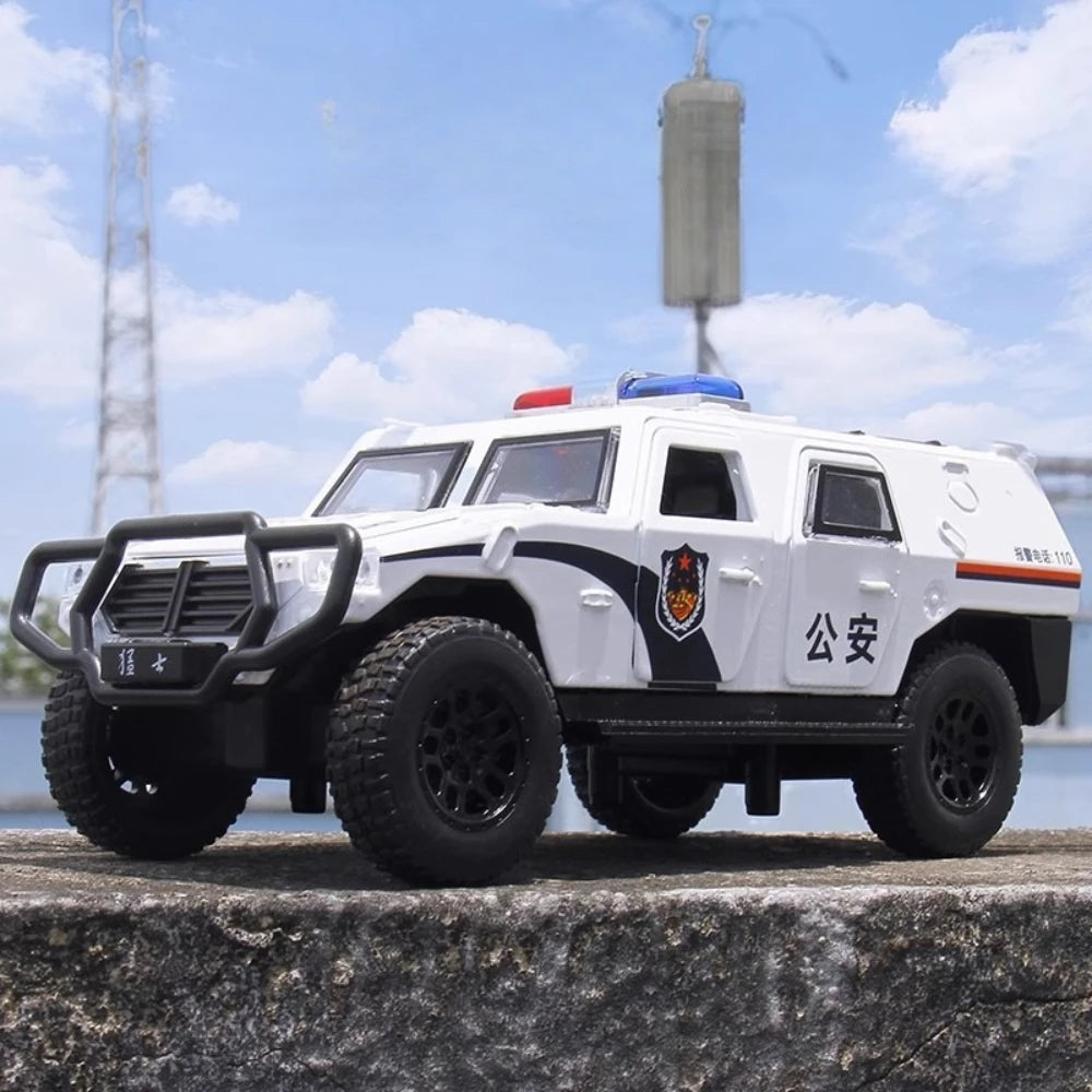 1:32 DongFeng MengShi Honda Accord Police Car Model Toy Metal Diecast Pull Back Doors Opend Vehicles Models Boys Holiday Gifts