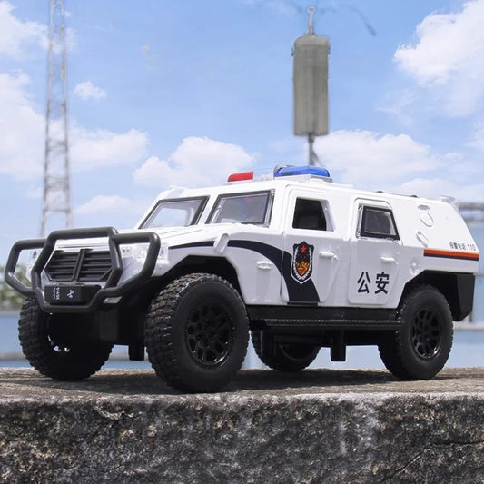1:32 DongFeng MengShi Honda Accord Police Car Model Toy Metal Diecast Pull Back Doors Opend Vehicles Models Boys Holiday Gifts