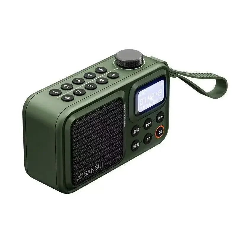 SANSUI F37 portable wireless Bluetooth speaker lyrics display subwoofer radio alarm clock timed shutdown digital song request