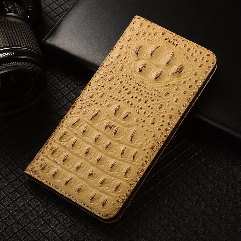Luxury Genuine Leather Wallet Flip Case for Samsung Galaxy S26 / S25 / S24 / S23 / S22 / S21 / S20 Ultra, Plus, FE – Magnetic Kickstand Vintage Business Cover