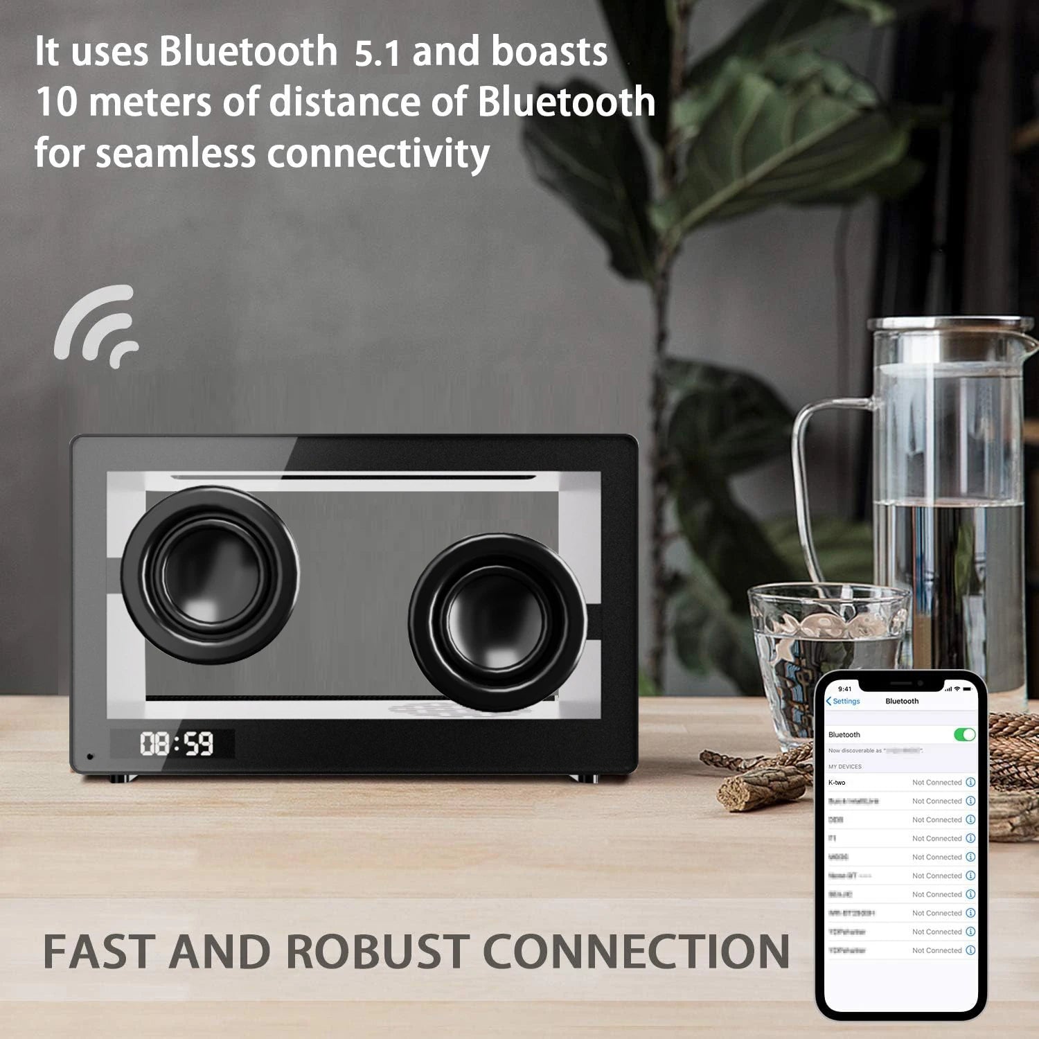 Transparent RGB Led Light Speakers Music Handsfree Portable Party Bass HIFI Wireless Bluetooth Speaker