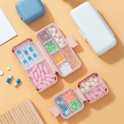 5/8Grid Organizer Container For Tablets Travel Pill box With Seal Ring Small Box For Tablets Wheat Straw Container For Medicines