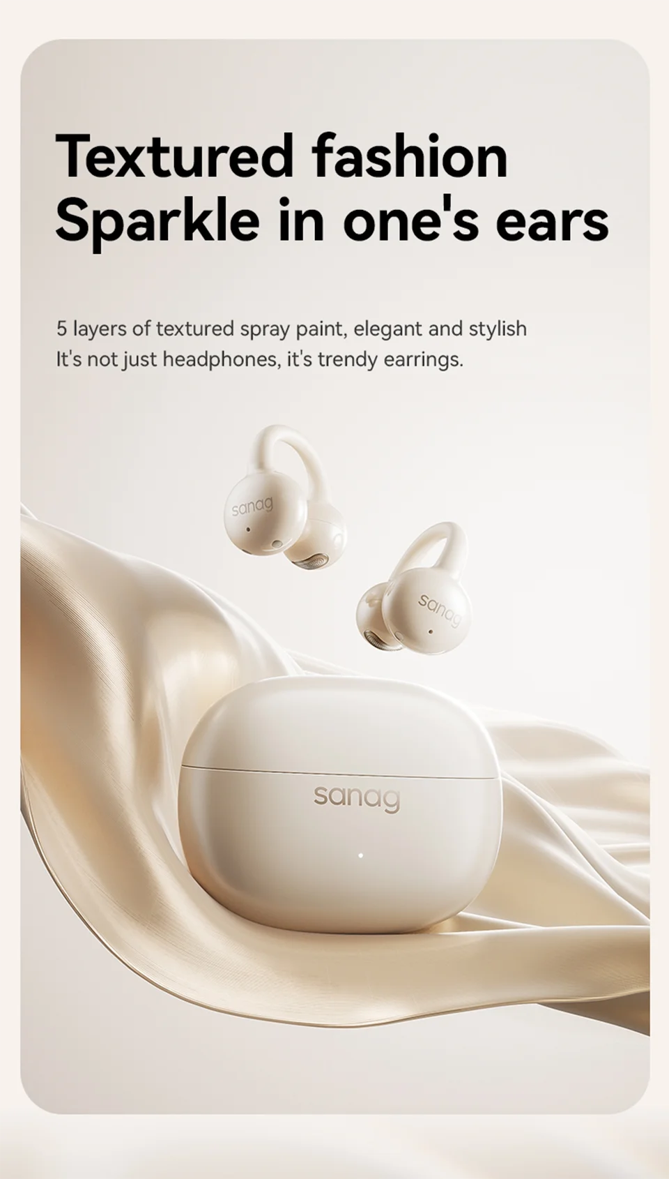 Z60S Ear Clip Earphones Wireless Audífonos Bluetooth Headphones APP Touch Control Sports Flash-sale Chioce Headset