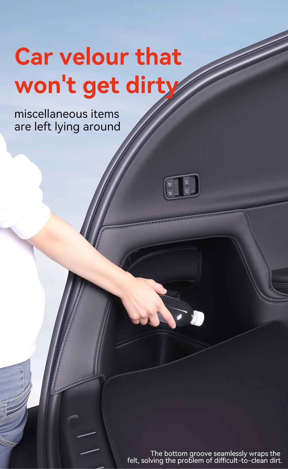 Full Coverage Nappa Leather Trunk Mat for Tesla Model YL Juniper 2026 6 Seat All Weather Cargo Liner