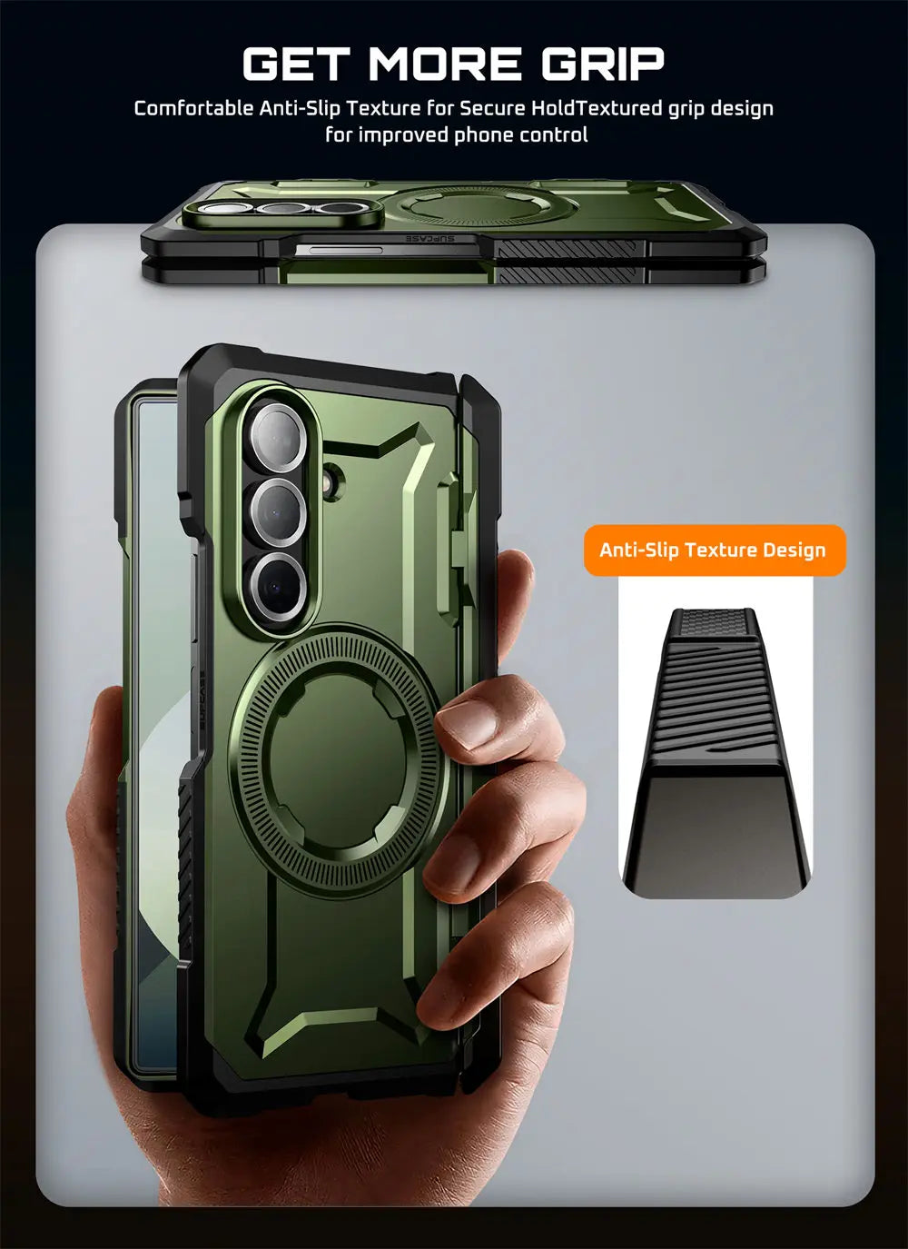 For Samsung Galaxy Z Fold 7 Case UB Grip Anti-Scratch Heavy Duty Rugged  Phone Case with Screen Protector