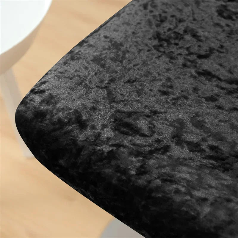 1PC Shiny Velvet Short Bar Chair Covers Stretch Back Bar Stool Covers Small Size Dining Barstool Slipcovers Party Banquet Decor
