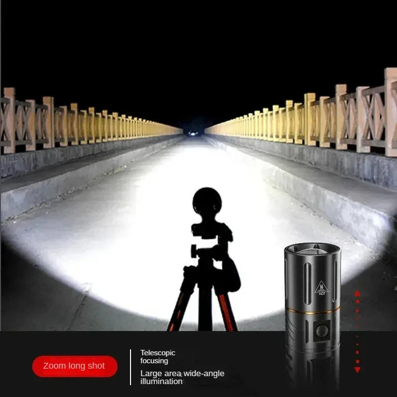 T40 High Power LED Flashlight Rechargeable Zoom Torch with Power Bank 3×18650 Battery Ultra Bright