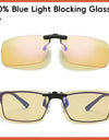 Clip 100% Blue Light Blocking glasses Red Lens ,Orange Lens Anti fatigue Detachable Lens Gaming Glasses Computer Eyeglasses