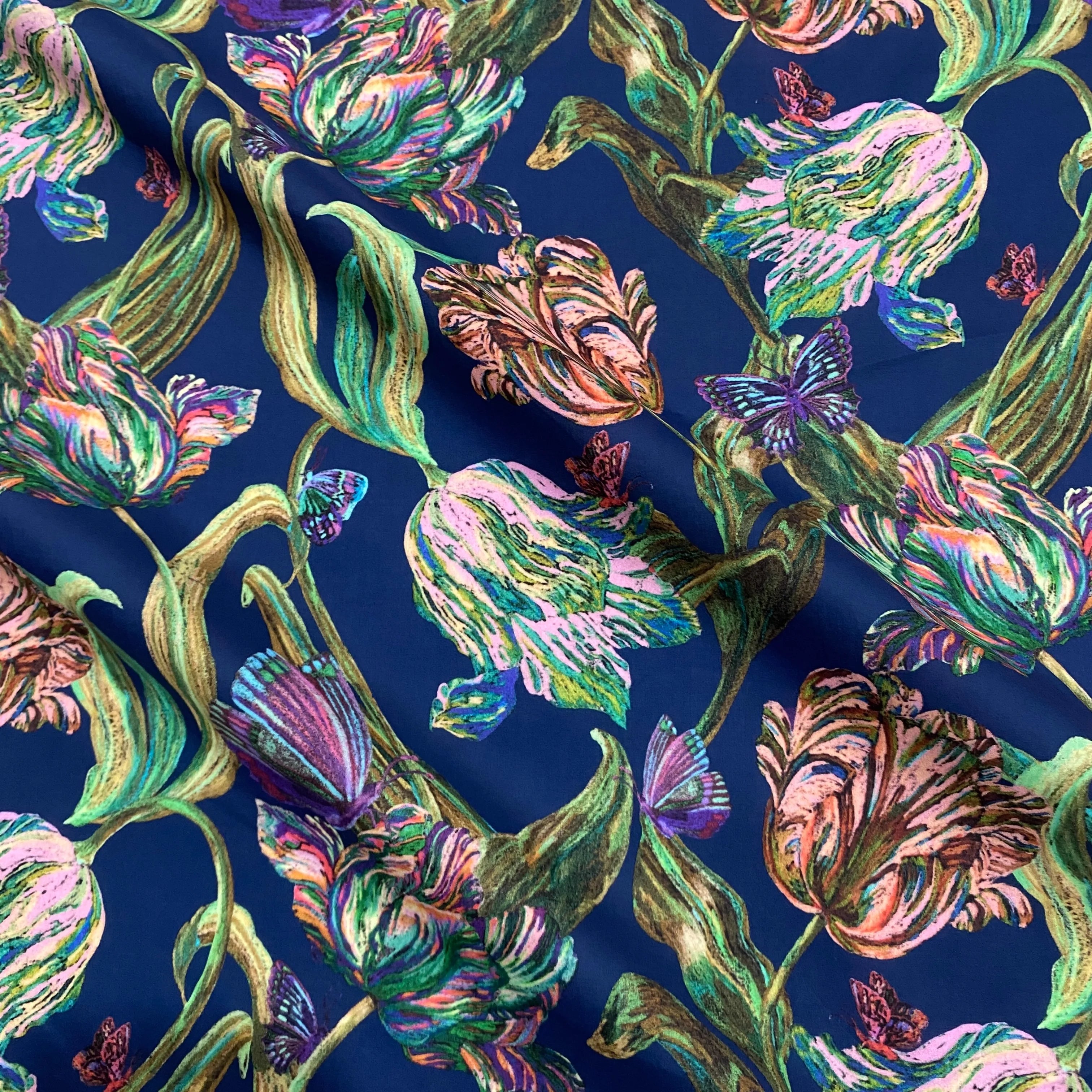 1/2/3/5M 80s 100% Cotton Like Liberty Midnight Sketch tana lawn cotton Fabric DIY handmade Sewing Dress Clothing Designer cloth