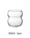 1/2/4pcs Wave Shape Glass Cup Tumbler Beverage Beer Glasses Heat-resistant Clear Drinking Glasses For Juice Coffee Cocktail