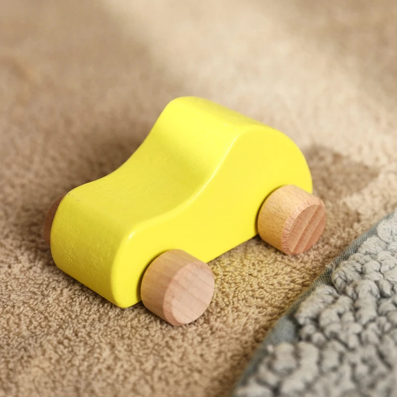 Wooden Car Toy For Babies Montessori Wooden Trolley Baby Finger Fine Educational Toys Baby Room Decoration Gifts For Newborns