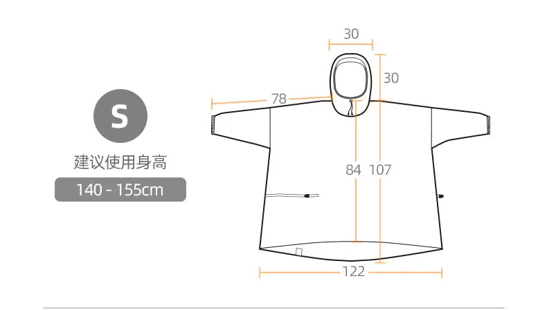 Ultralight Waterproof Nylon Rain Poncho for Hiking Cycling and Camping
