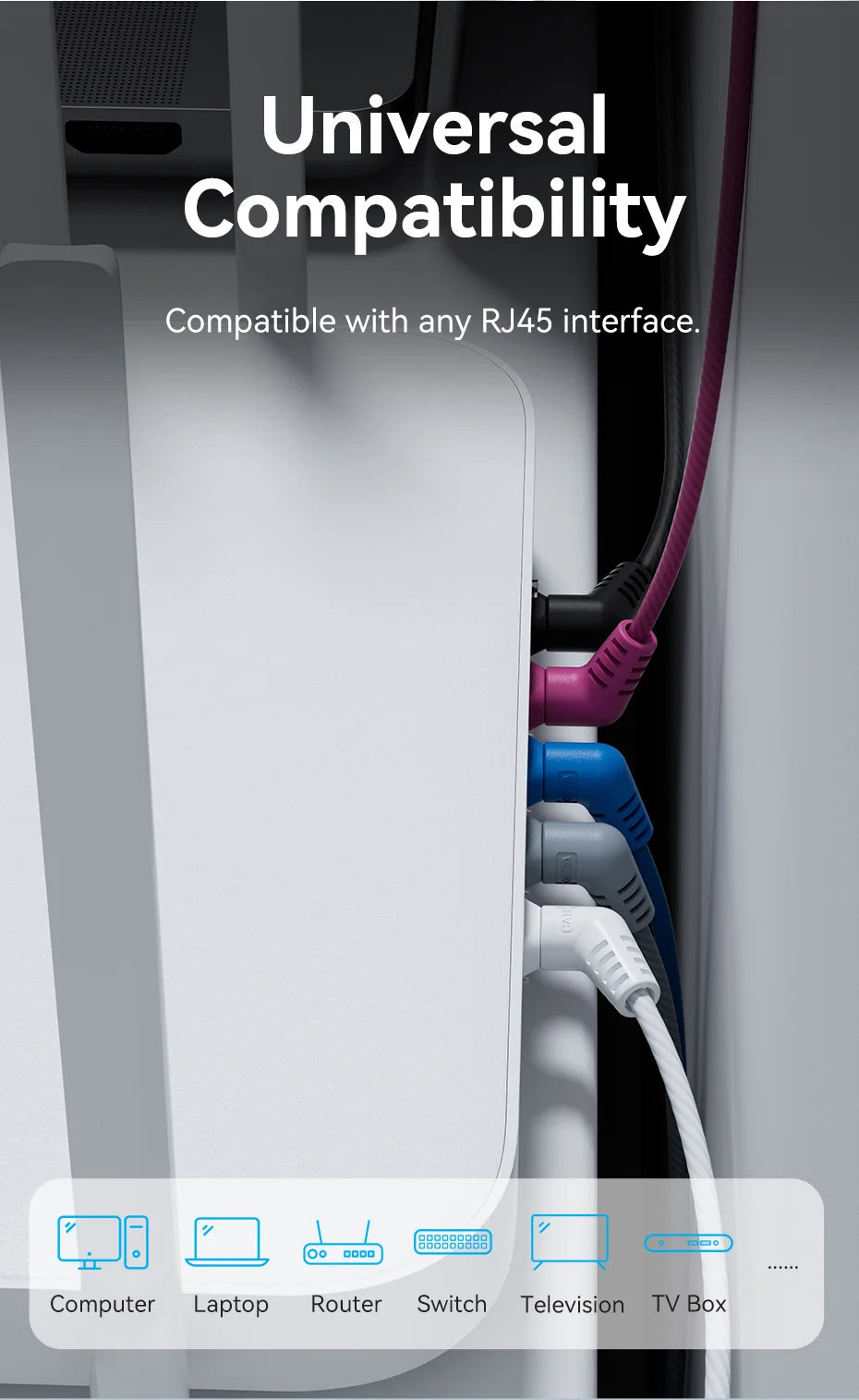 CAT6A Ethernet Cable 10Gbps 90/360 Degree Rotation CAT 6A Slim Networking Internet Lan Cord for PC PS4 Router RJ45 Cable