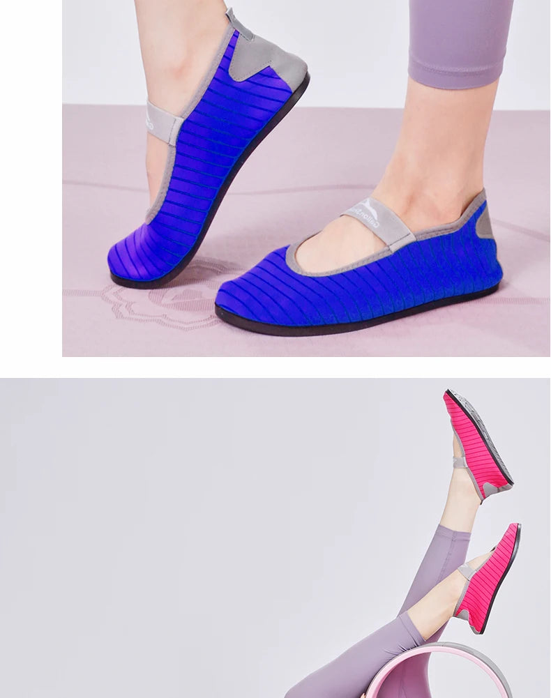 Indoor Fitness Non-slip Soft-soled Yoga Shoes Women's Rope Jumping Mute Stretching Pilates Training Shoes