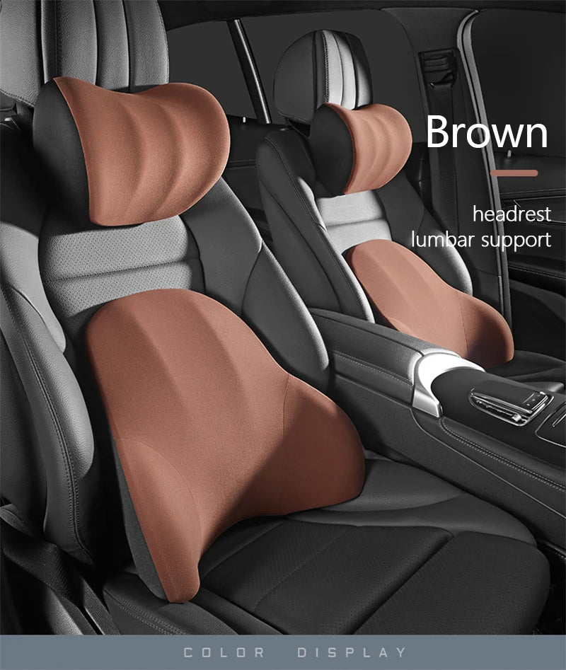 Car Electric Single Lumbar Single Headrest Vibration Massage Lumbar Support Neck Pillow Lumbar Cushion Car Seat Car Interior