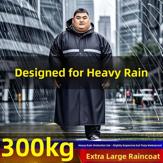 Extra Large Waterproof Rain Poncho for Adults with Full Body Coverage