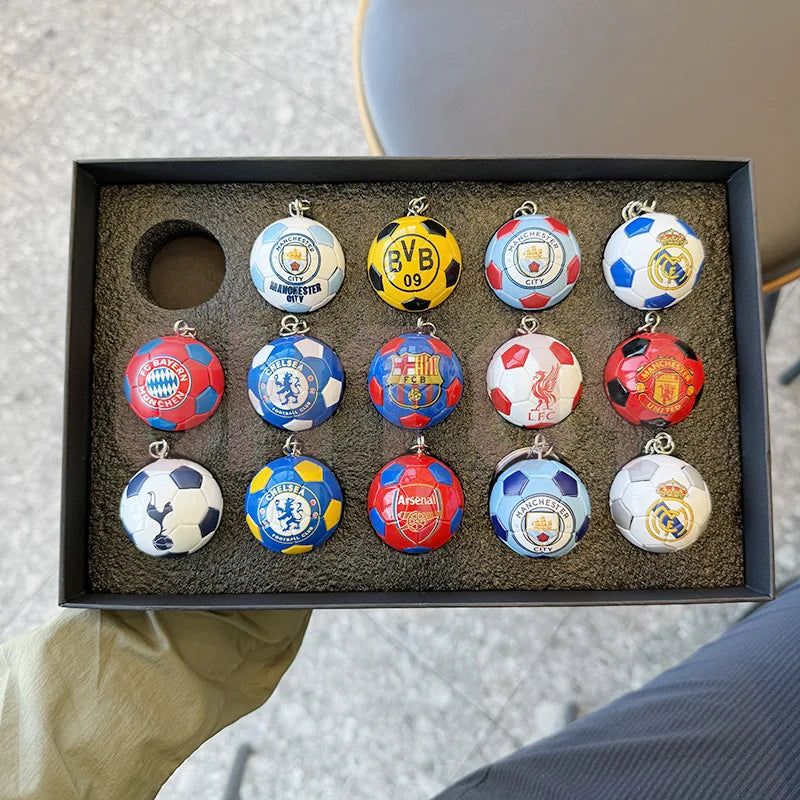 Football Club PU Keychain Soccer Fan Backpack Charm Collectible Gift