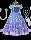 Frozen Elsa Role Playing Dress Light Up Kids Halloween Carnival Girls Birthday Elsa Princess Glowing Vestidos