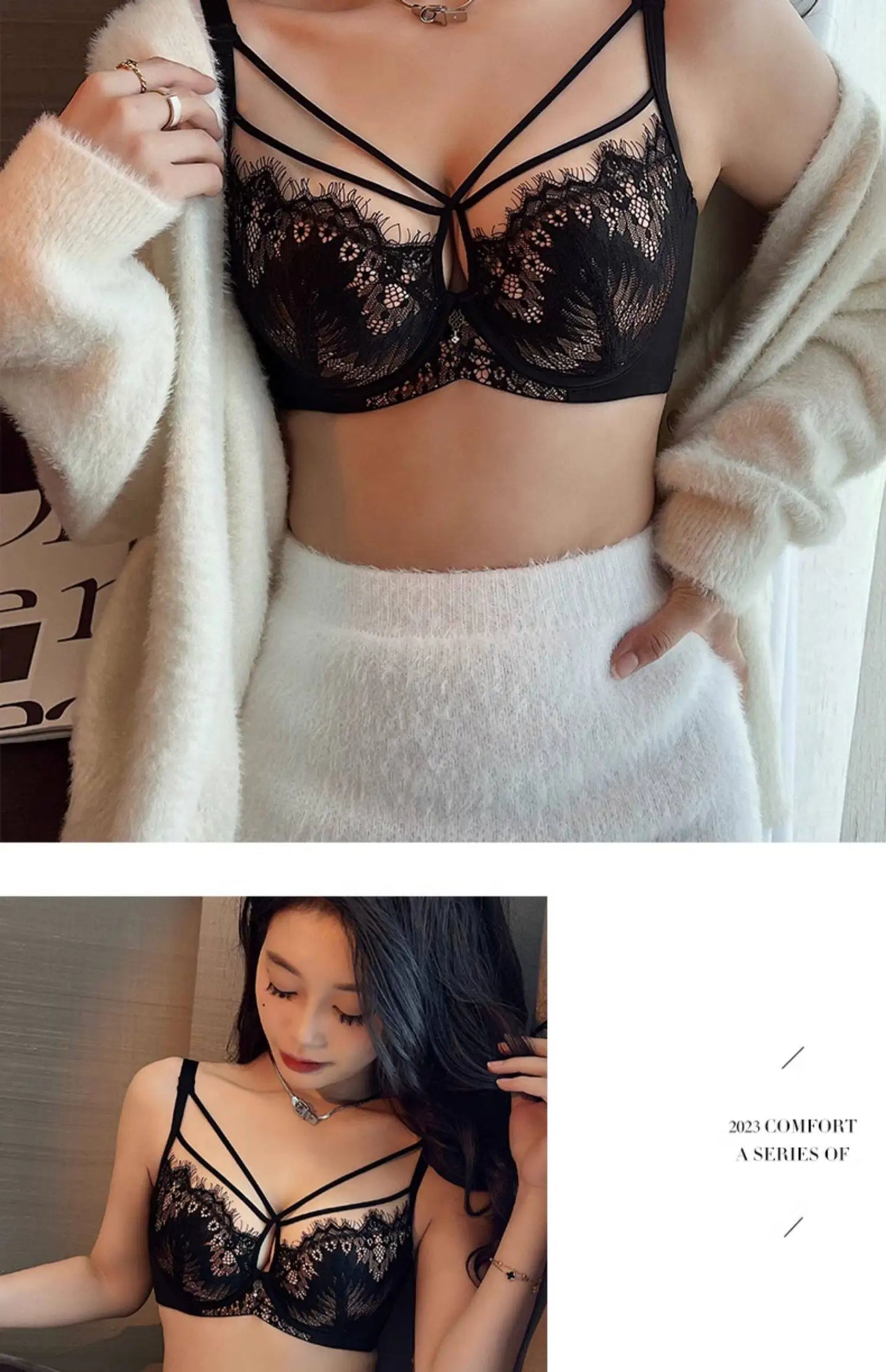 Womens Lace Push Up Bra and Brief Set