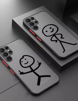 Shockproof Case For Samsung S24 S22 S23 Ultra Plus S21 S20 FE  Cartoon Match man Cover