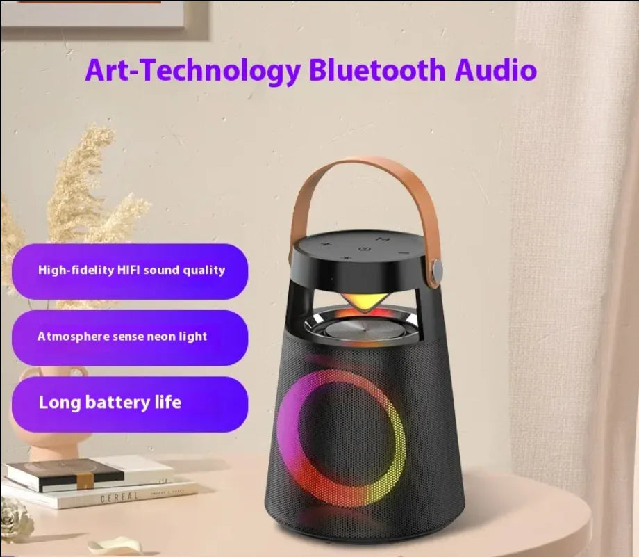 Wireless Bluetooth Speaker Outdoor Portable Camping RGB Color Light Rechargeable Wireless Speaker Home Party Music Player