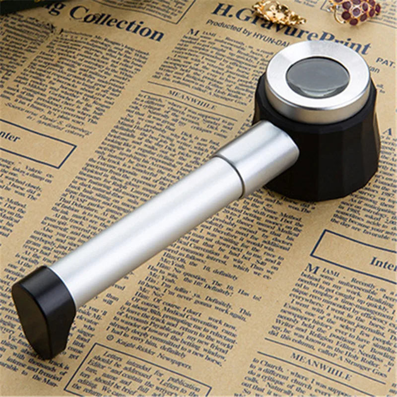45X LED UV Magnifier Loupe with Scale Metal Handheld