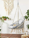 Outdoor Patio Garden Hammocks Hanging Hammock Swing Cotton Rope Chair Non-Iron Stand Indoor Camping Outdoor Furniture
