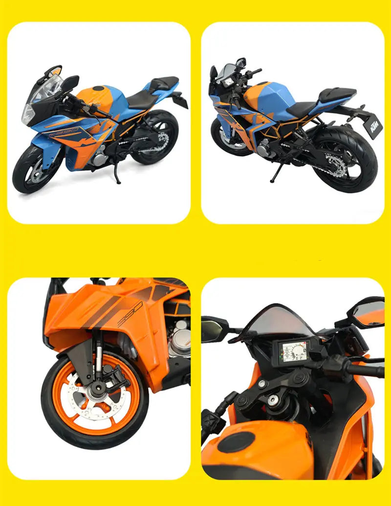 Diecast KTM RC 390 Racing Motorcycle Model 1 to 12 Scale