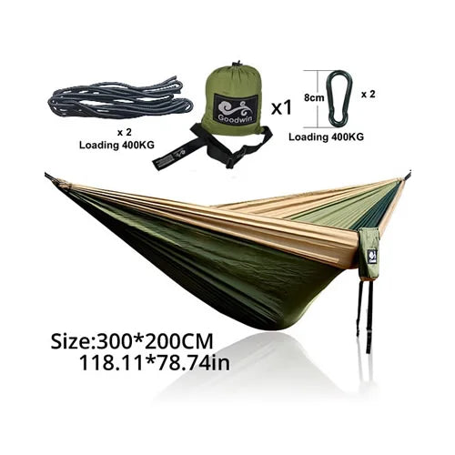 Portable Large Hammock 300x200cm Beach Hanging Bed for Camping Gear outdoor Swings Nylon Parachute Double Person Travel