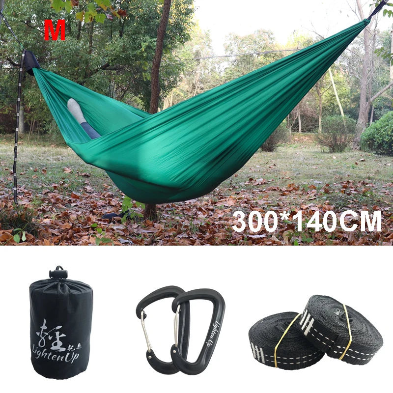 300*140cm Ultralight Hammock 380T (20D) New Parachute Nylon Single Shelter For Hiking Riding And Camping